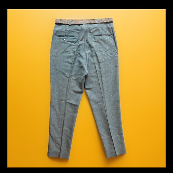 Vintage 80s Pleated Trousers Plaid High Waist Wash N Wear - Picture 2 of 16